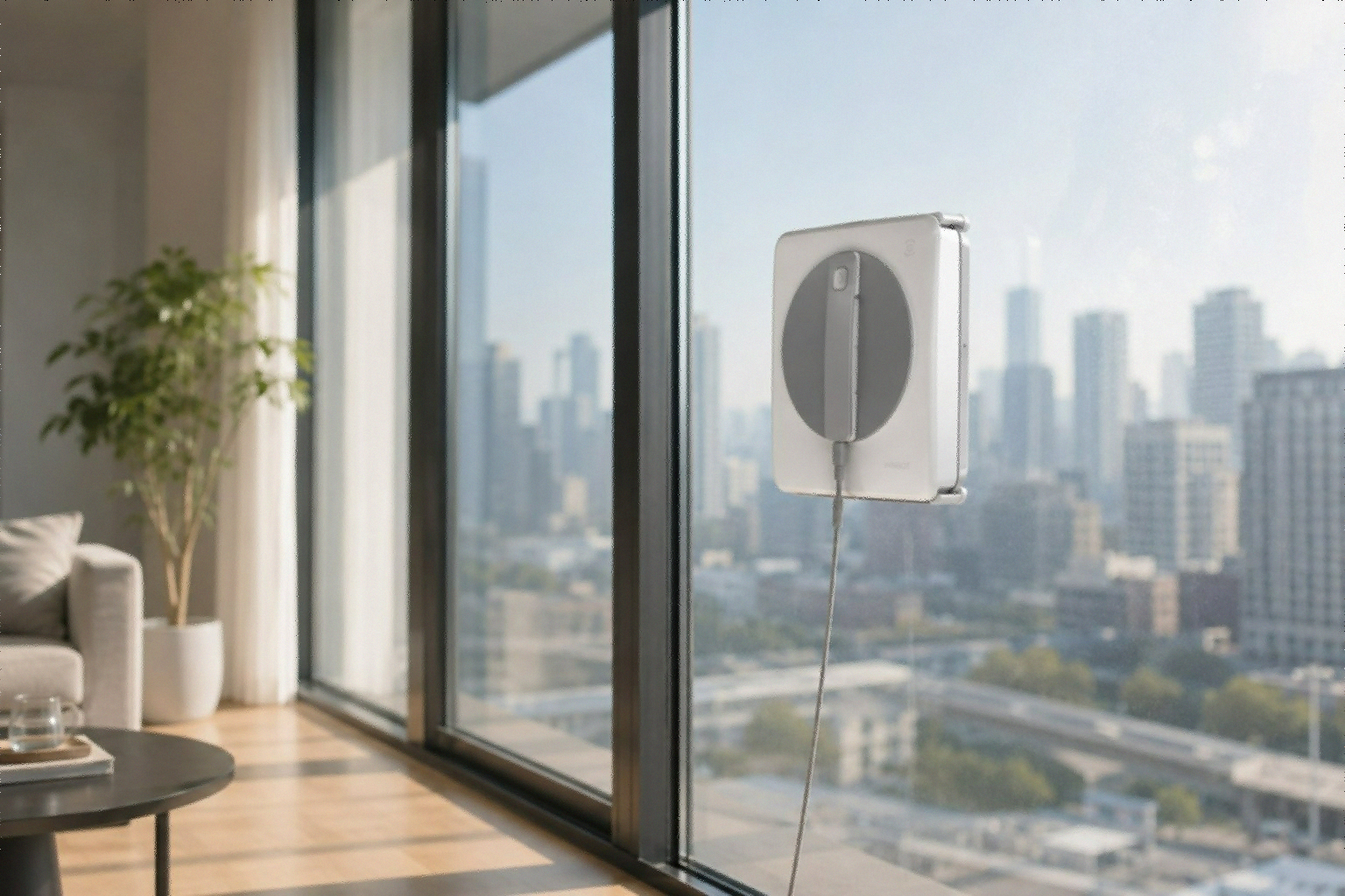 ECOVACS WINBOT W3 multi-functional window cleaning robot on glass