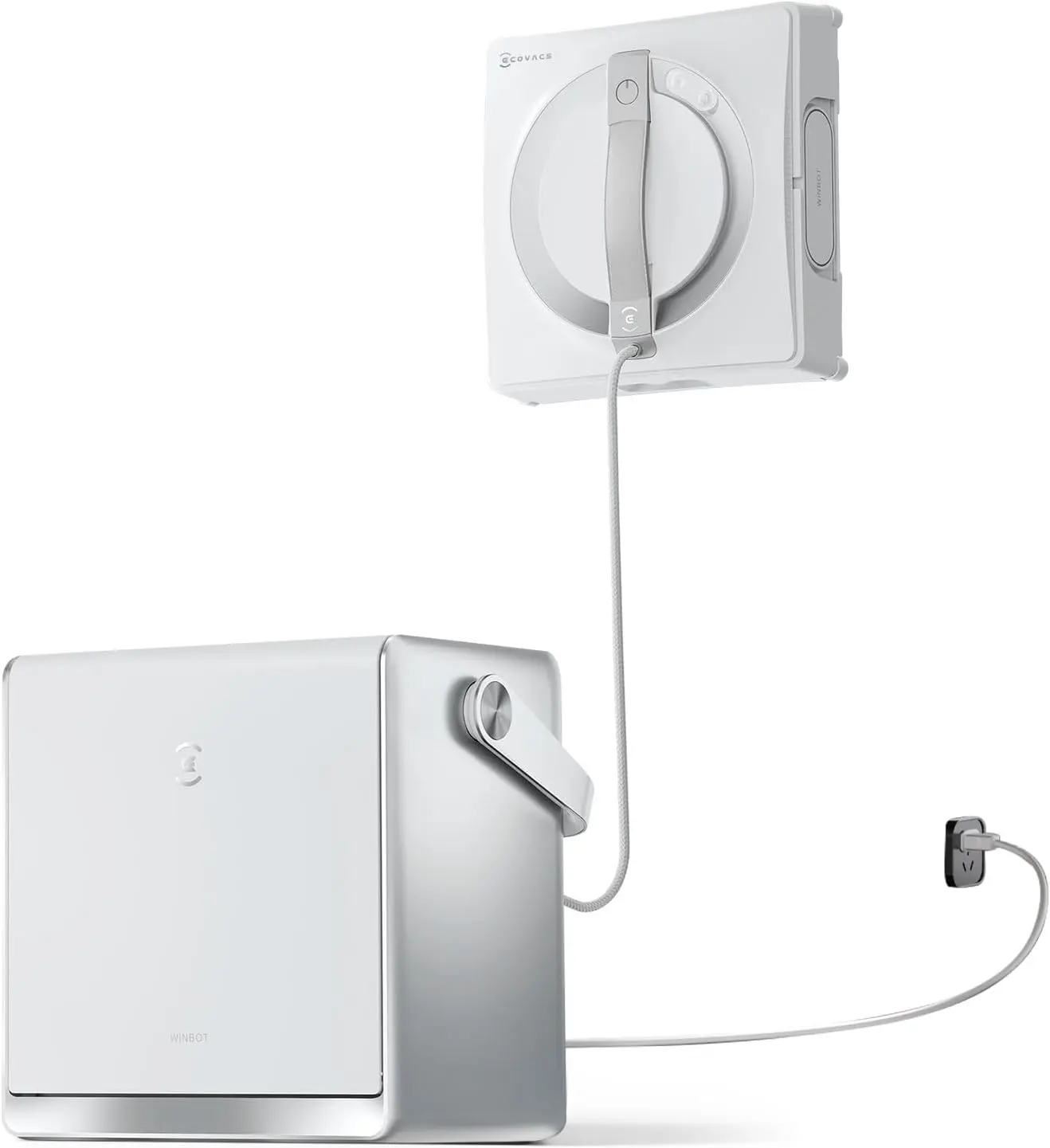 Ecovacs Winbot W2 Pro Omni robotic window cleaner with portable multi-functional station